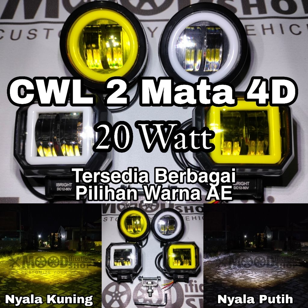 IBRIGHT Lampu Led CWL 2 Mata Universal