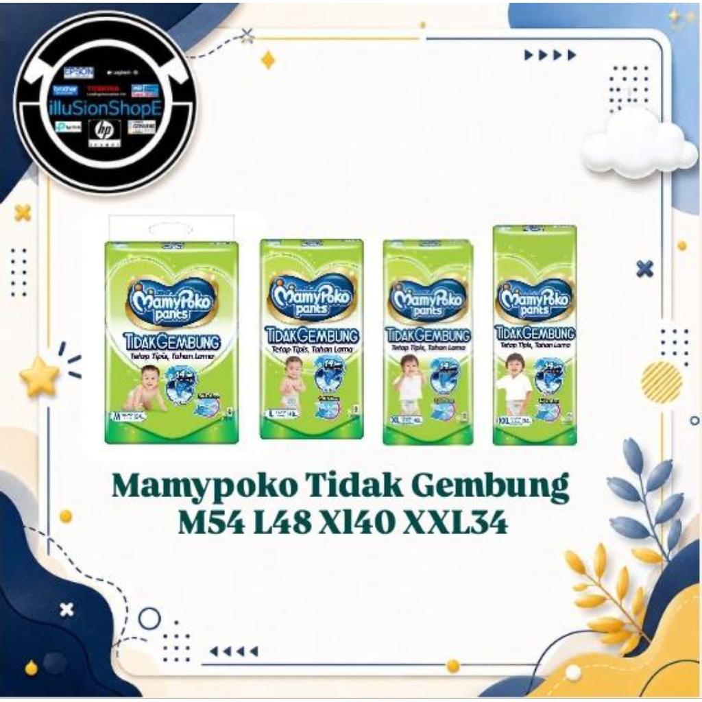 MamyPoko Pants Slim Tidak Gembung M54 | L48 | XL40 | XXL34