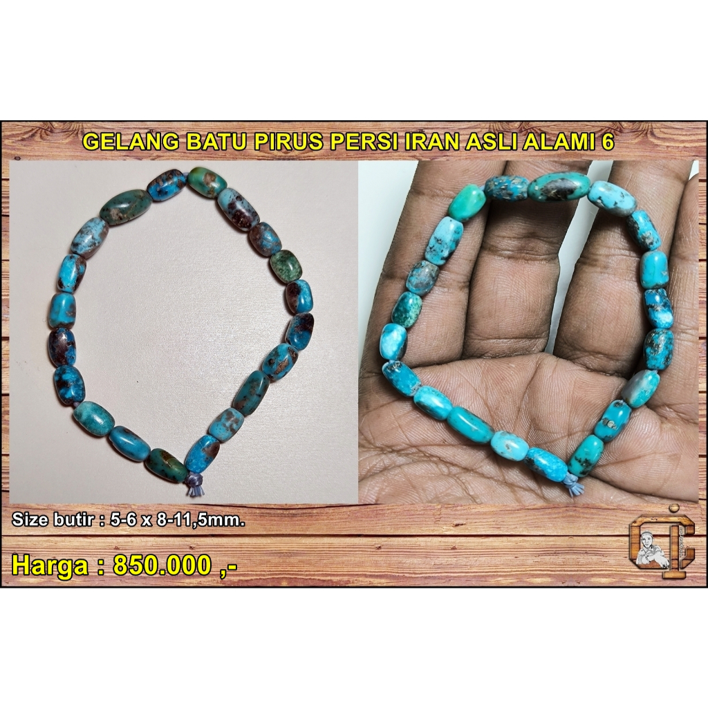 Gelang batu pirus iran asli alami antik.