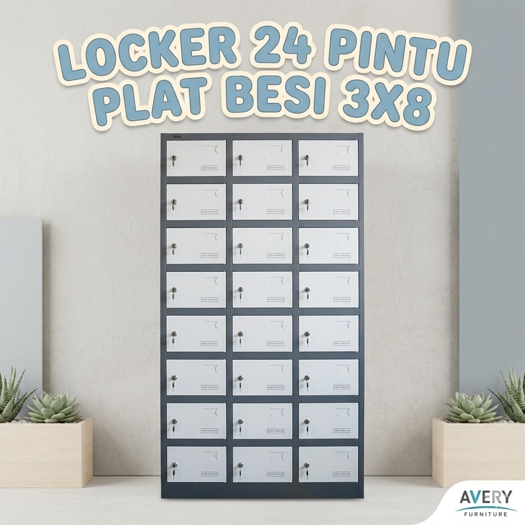 Loker 24 Pintu / Loker Karyawan Kantor / Loker Besi Kantor / Locker Plat Besi 24 Pintu / Locker Kary