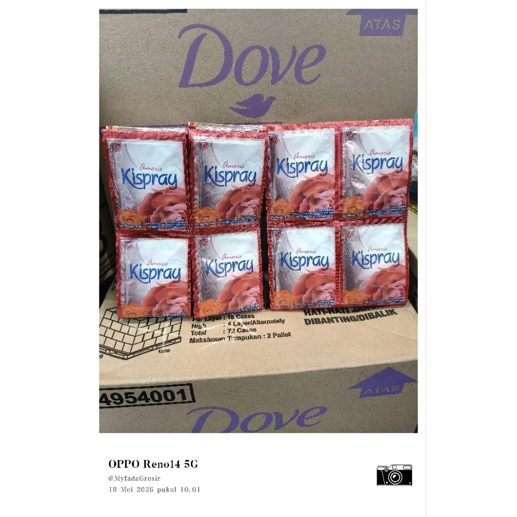 Kispray Pewangi Pakaian Amoris 12 Sachet - Praktis, Hemat, Mudah Disimpan