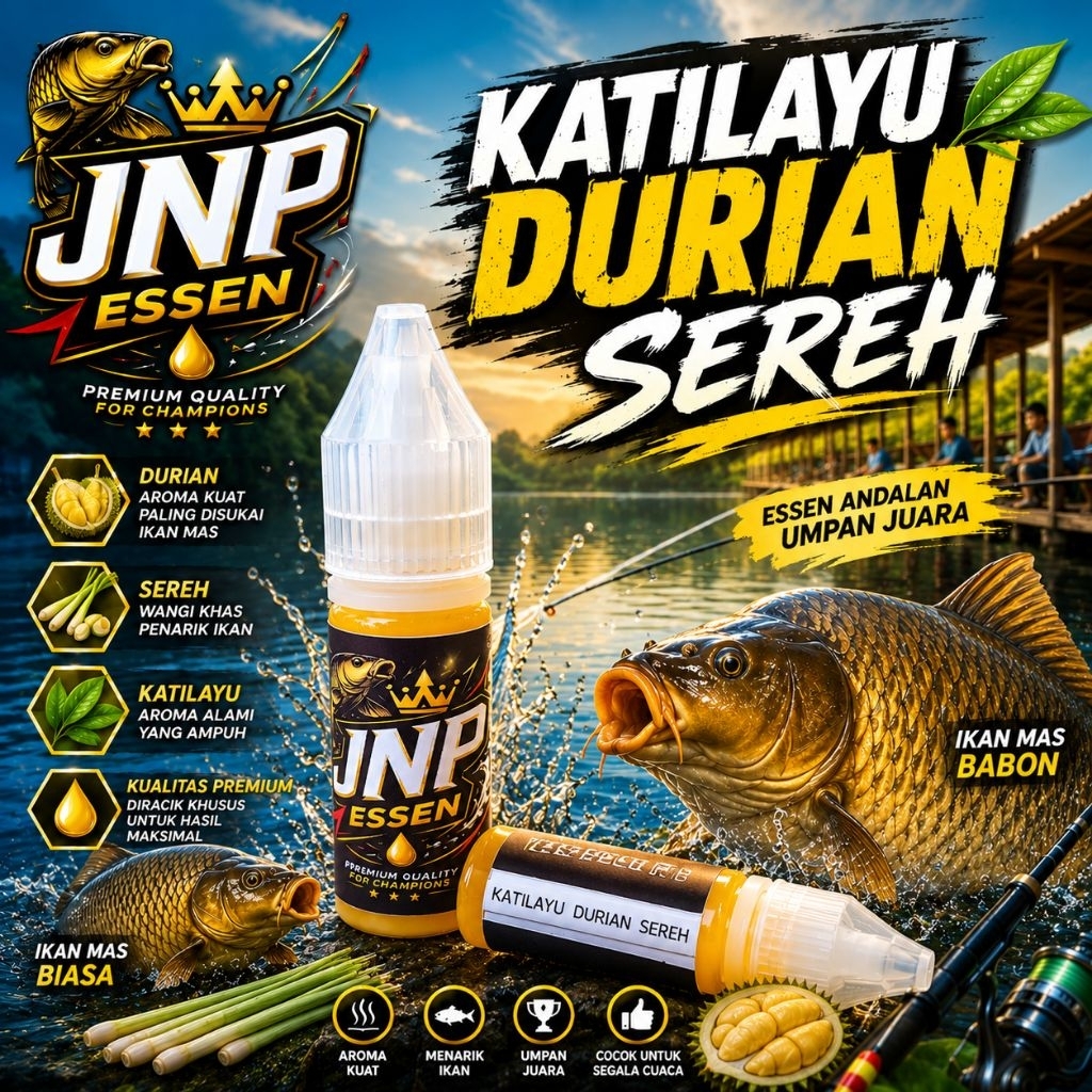 Essen JNP esen ikan mas Aroma Katilayu Durian Sereh harian liaran indukan Gacor ampuh untuk semua je