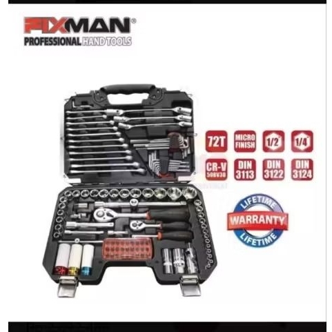 Alat set perkakas lengkap socket Original fixman 111 pcs tipe - BT 111
