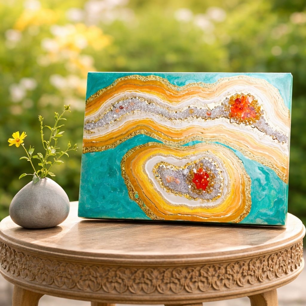 Geode Resin Art Healing Stones