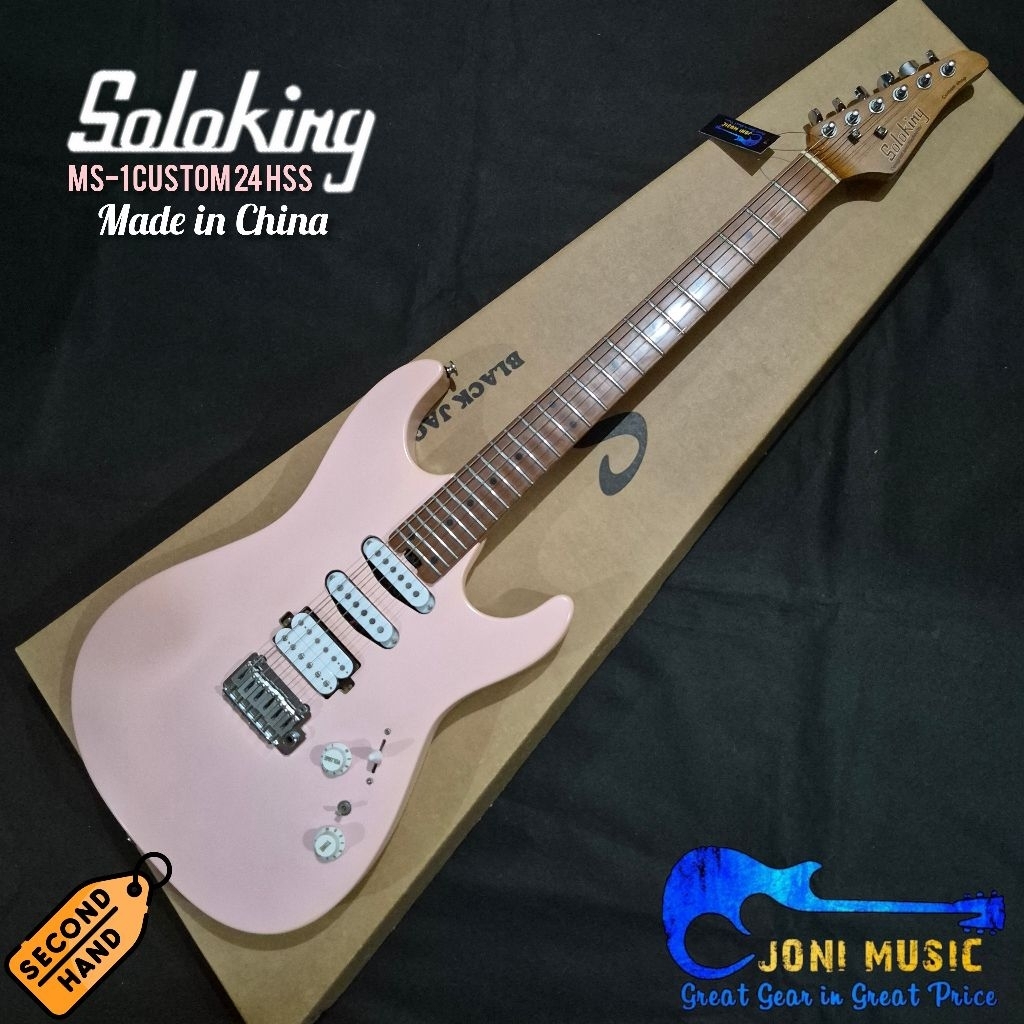 Gitar Soloking MS-1 Custom 24 HSS Flat Top in Shell Pink