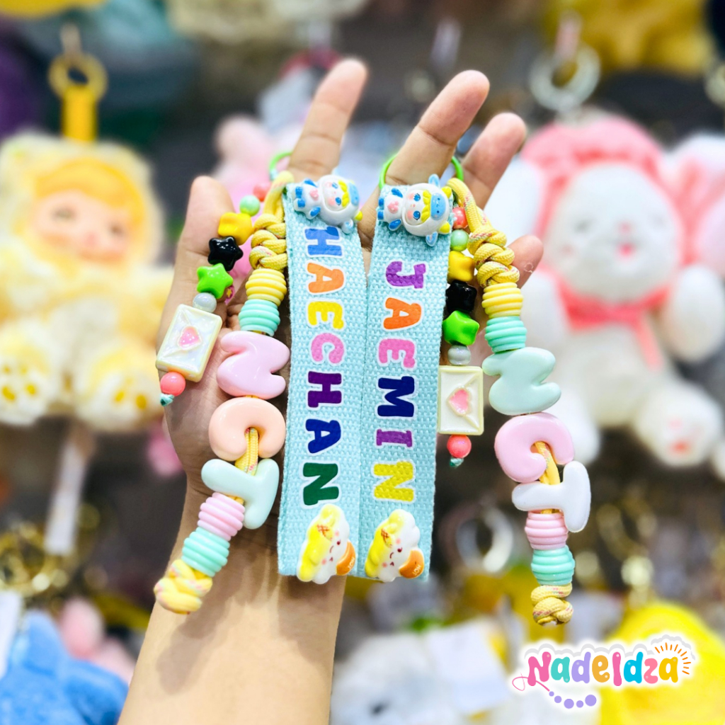 Nadeldza Webbing Keychain KPOP NCT Member Nama Pastel Color Aesthetic/ Gantungan Tas KPOP NCT Lucu