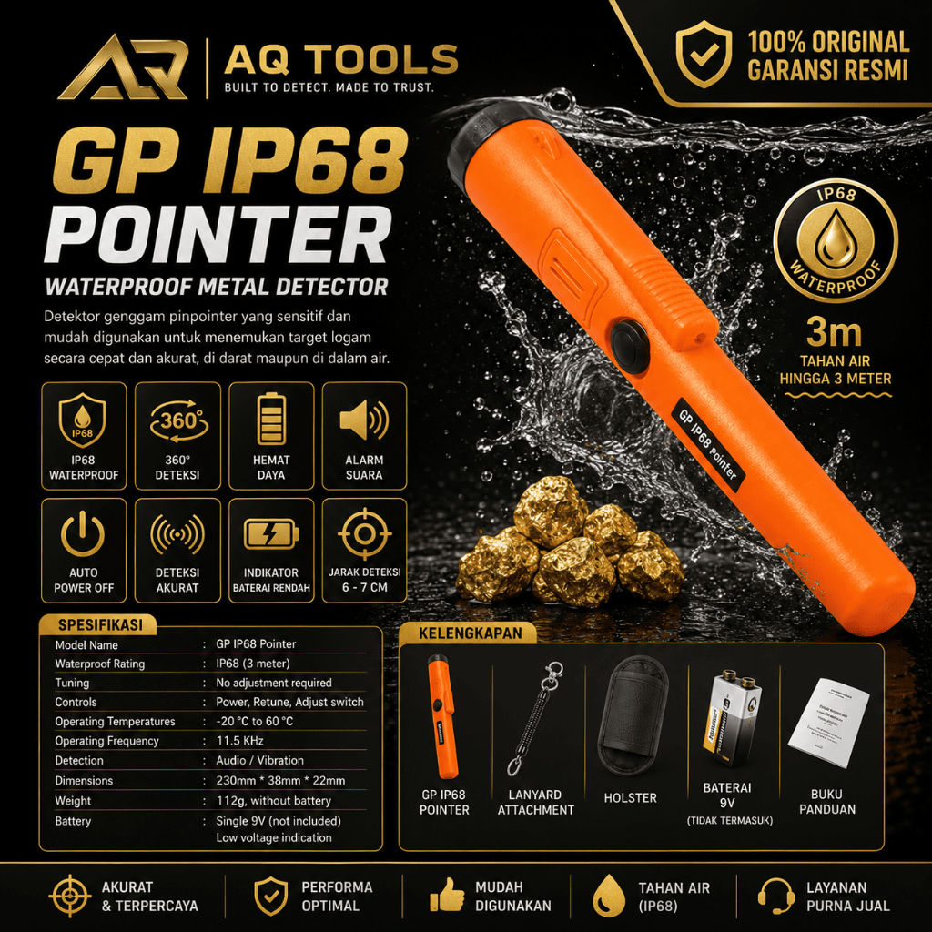 Metal detector Bawah Air GP IP68 Detektor Logam Tahan Air Gp Pointer Anti Dalam Air IP 68 Pointer AT