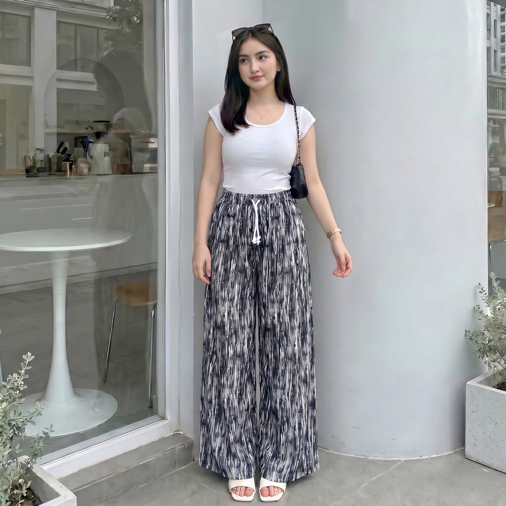 Kulot Abstrak - Celana Nyaman Wanita Motif Abstrak Katun Premium