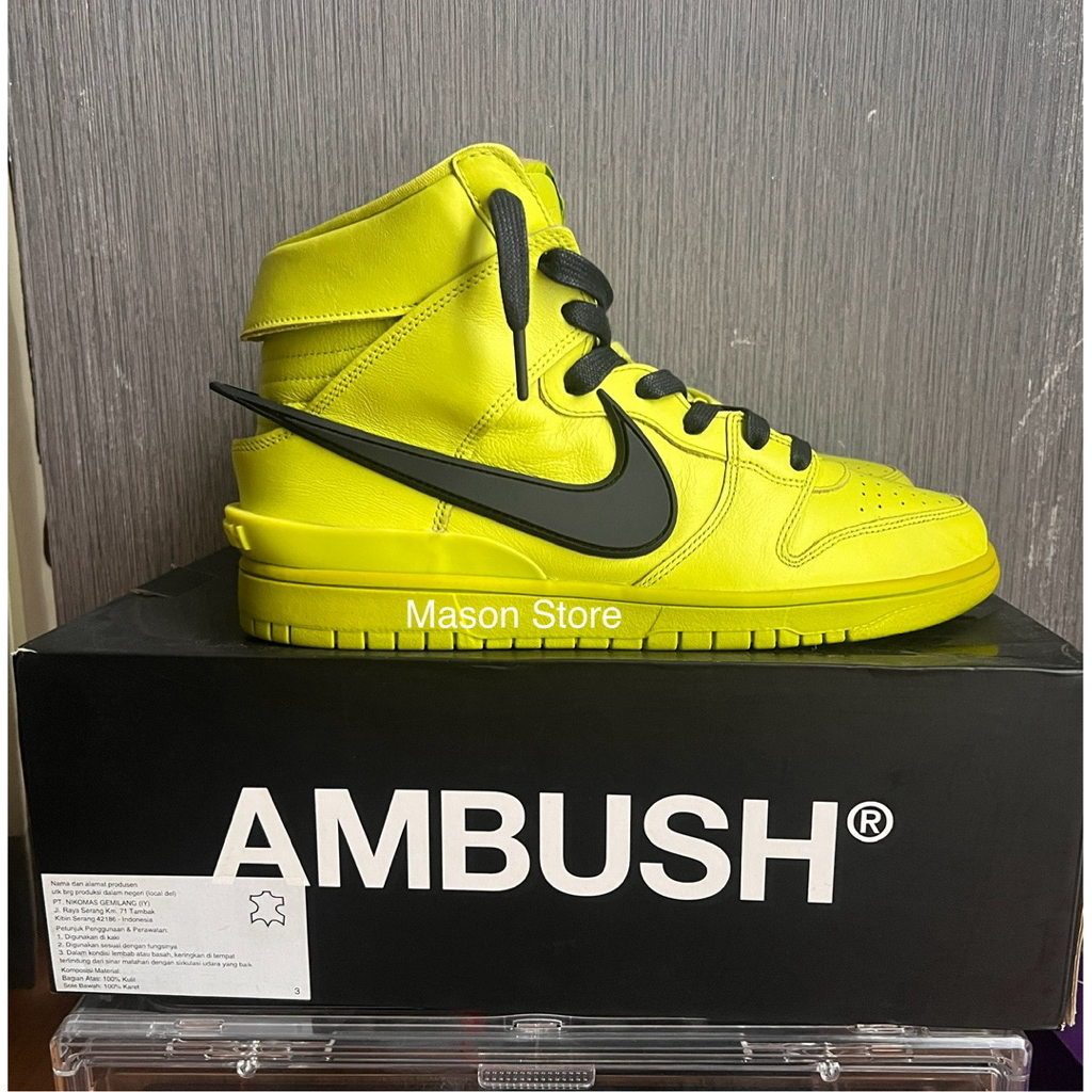 Nike Dunk High x Ambush Flash Lime