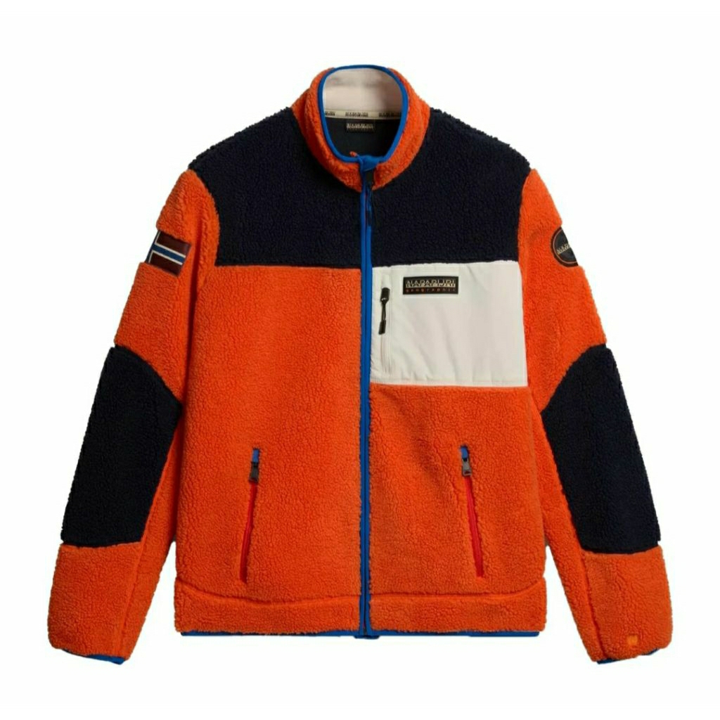 NAPAPIJRI YUPIK FULL ZIP 3 ORANGE RED MEN'S JAKET GUNUNG HIKING WINTER TRAVELING ORIGINAL