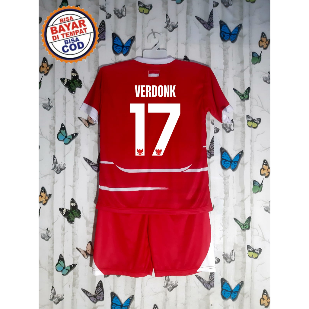 BAJU BOLA CALVIN VERDONK 13 TAHUN | BISA COD / SETELAN TIMNAS INDONESIA TERBARU / SET BAJU BOLA ANAK