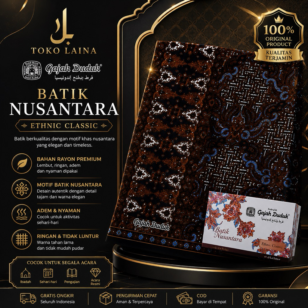 Sarung Gajah Duduk Batik Nusantara Original Terbaru