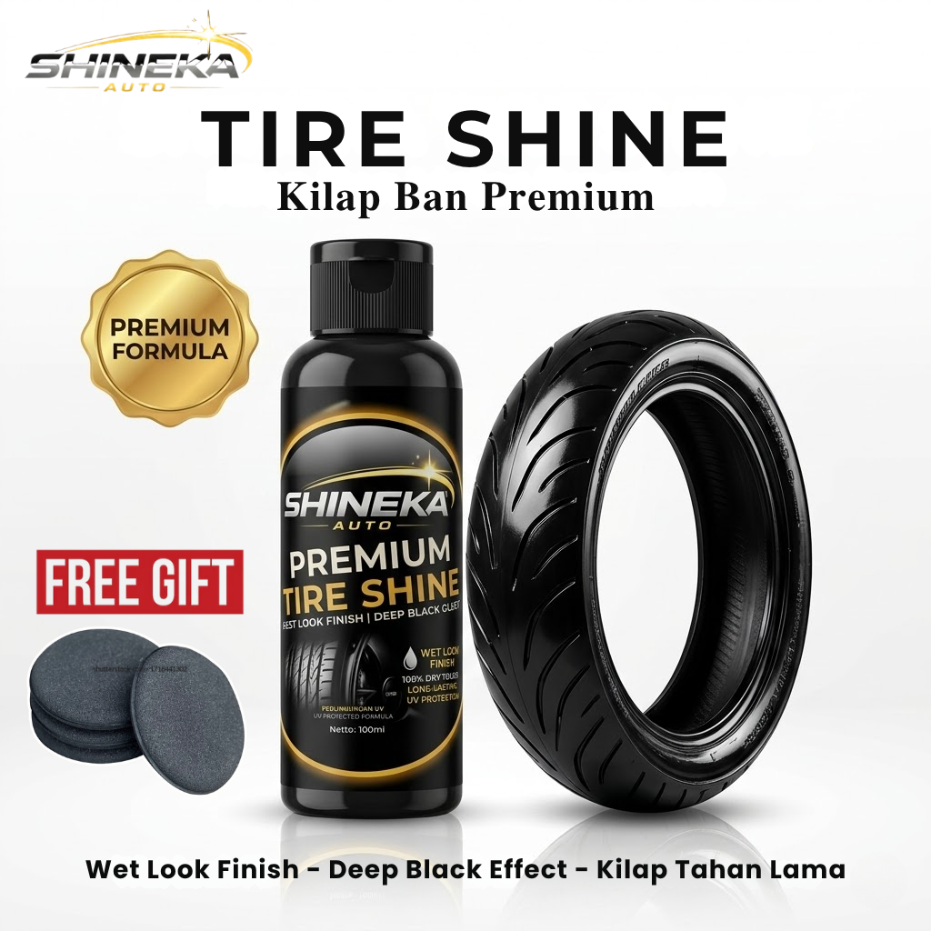 Shineka Tire Shine Pengkilap Ban Motor Mobil Semir Ban Wet Look Deep Black Premium