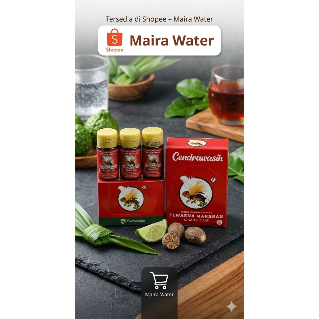 Pewarna makanan,Sumba Cair Merah tua 15ml cendrawasih free buble wrap