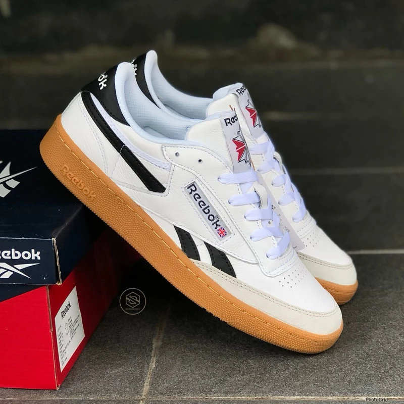 REEBOK CLASSIC CLUB C REVENGE VINTAGE LEATHER WHITE BLACK GREY GUM ORIGINAL