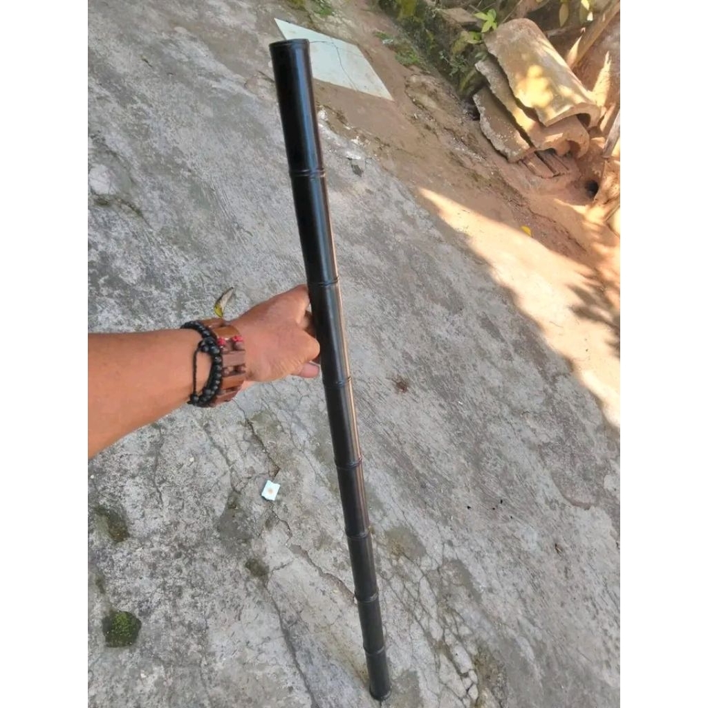 Tongkat Toya Model Bambu Dari Kayu Galih Kelor Hitam