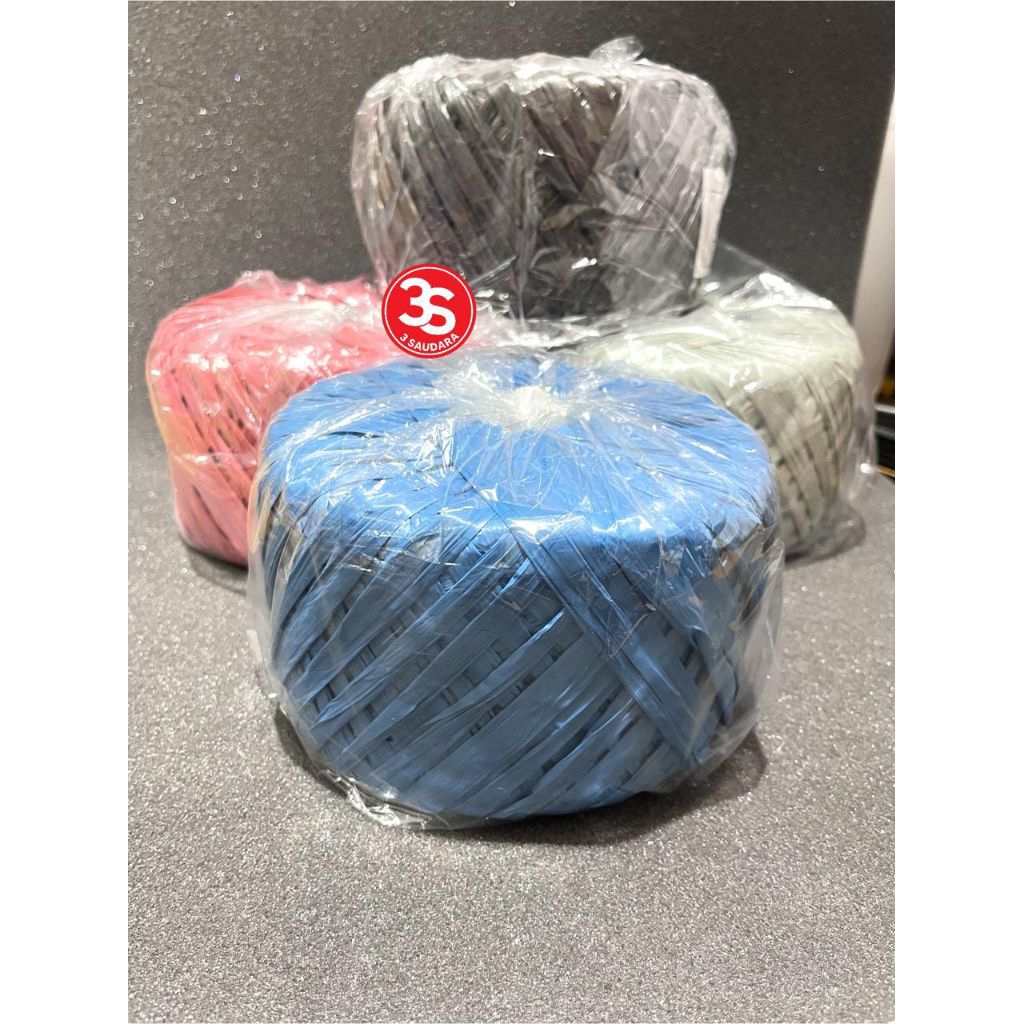 TALI RAFIA WARNA 1 ROLL BESAR / TALI PLASTIK GULUNGAN