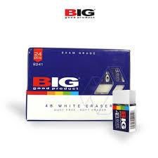Penghapus Putih BIG 9241 4B White Eraser 1 Kotak Isi 24 Pcs 4B White Eraser Bagus untuk Menghapus Tu