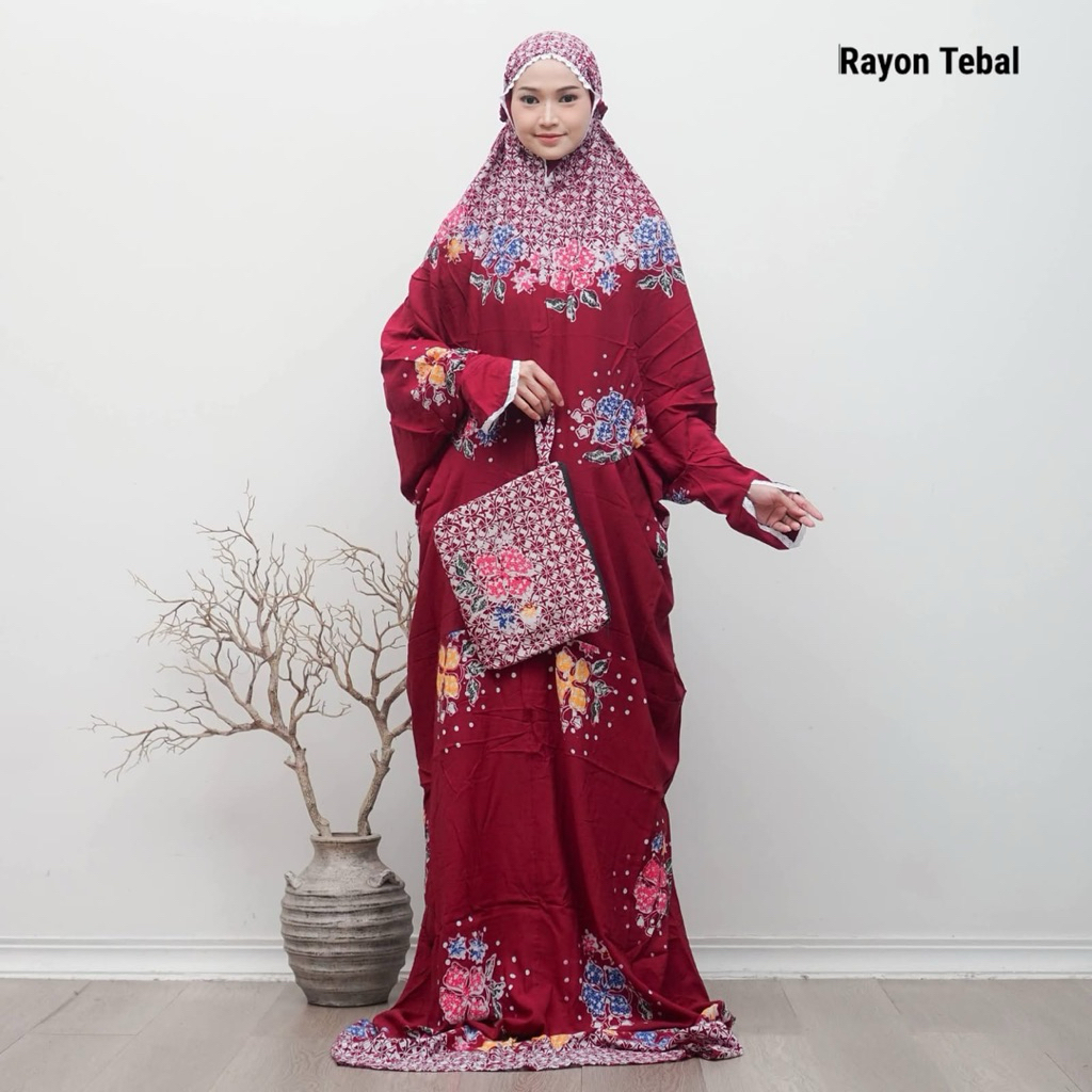 MUKENA TERUSAN RAYON JUMBO BATIK CAP PEKALONGAN