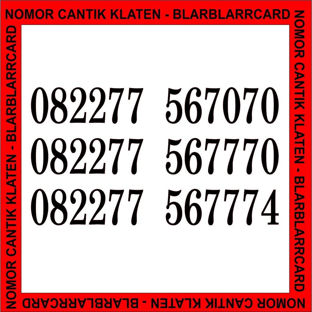 Perdana Nomer - Nomor Cantik Telkomsel Simpati 082277 56 ekor 7774 7770 7070