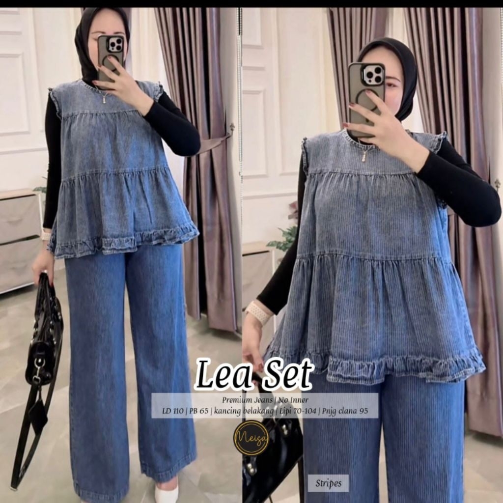 LEA SET TERBARU // LEA SET CELANA JEANS ORI BY MEISA