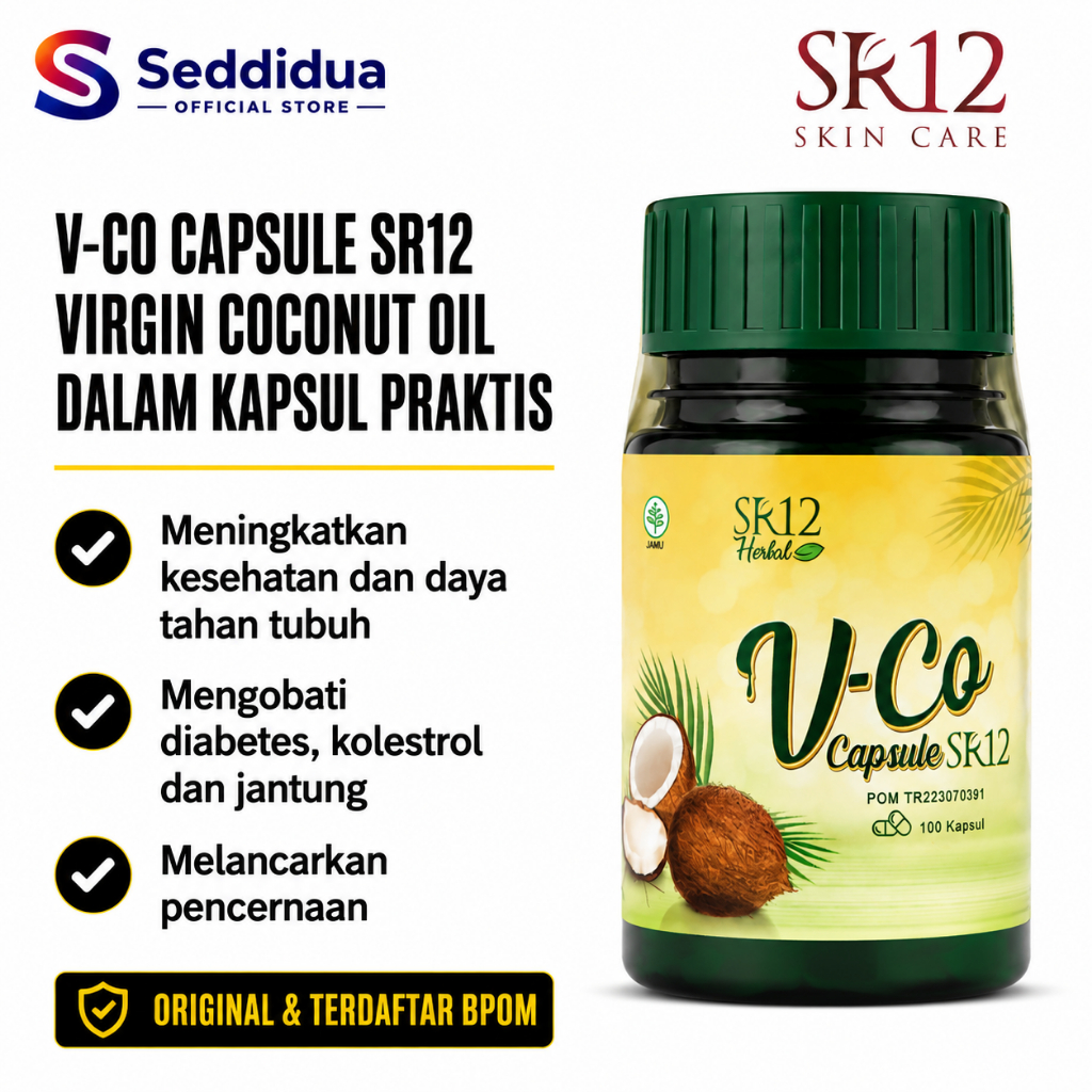 SR12 VCO Capsule SR12 100 Kapsul Original BPOM Herbal Lambung Asam Lambung Daya Tahan Tubuh