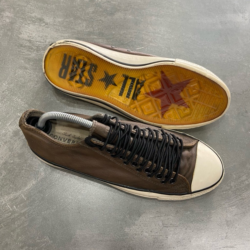 [Size 42] John Varvatos x Converse Chuck Taylor All Star Eyelet Low Brown Black Leather Tahun 2011 S
