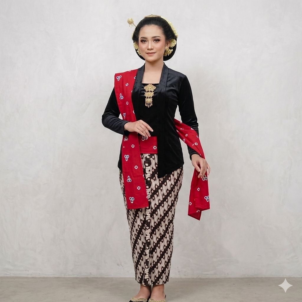 PROMO 1 FULLSET KOMPLIT KEBAYA BLUDRU KUTUBARU (KEBAYA +ROK PLISKET+ANGKING