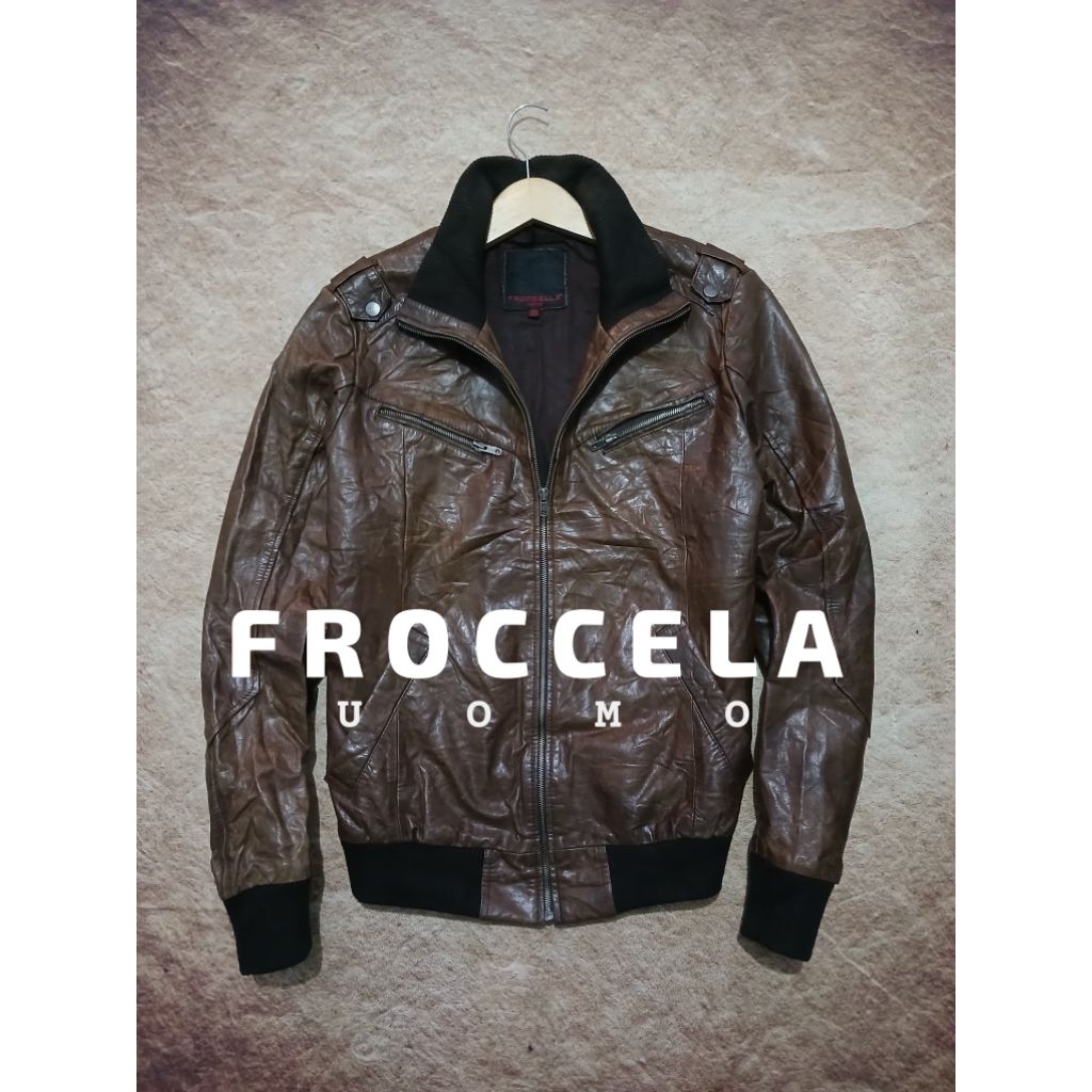 jaket FROCCELA bahan 100%kulit asli bekas pakai recomend