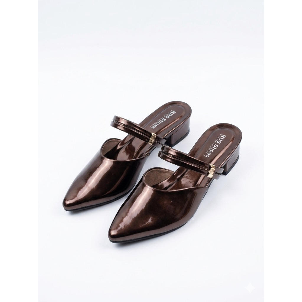 RDS Shoes Sepatu selop wanita simpel dan elegan hak 3cm Sepatu cewe PL 02