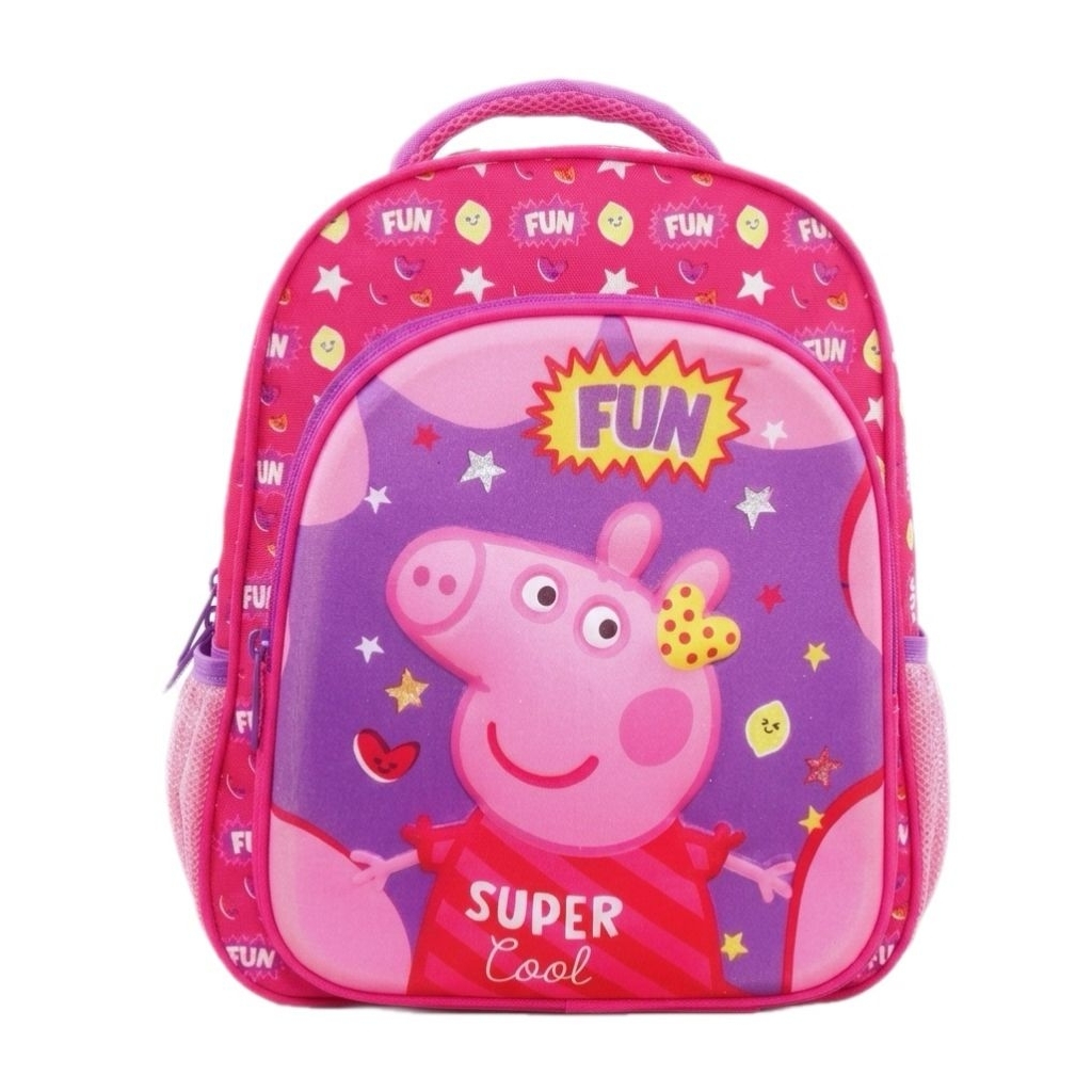 Tas Ransel Sekolah Anak TK PAUD Peppa Pig Pink Fuschia Ungu Perempuan Backpack Original Lavie Stuff