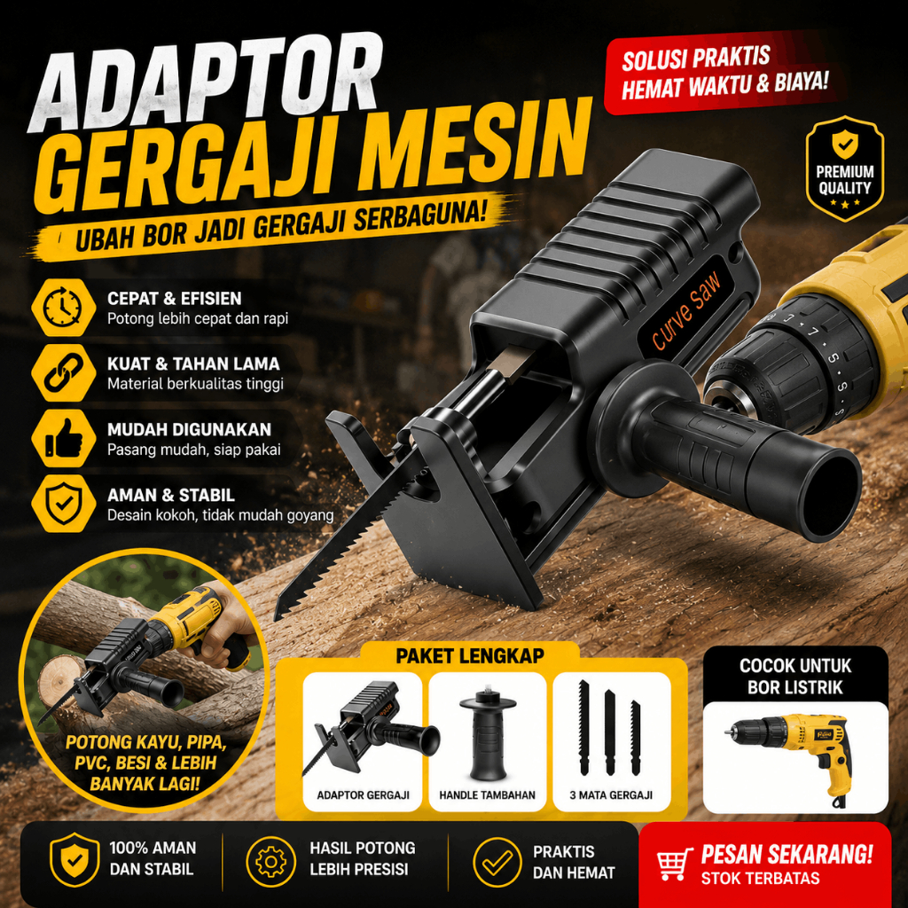 Gergaji Mesin Adapter Reciprocating Jigsaw /Bor Tangan Konektor Gergaji