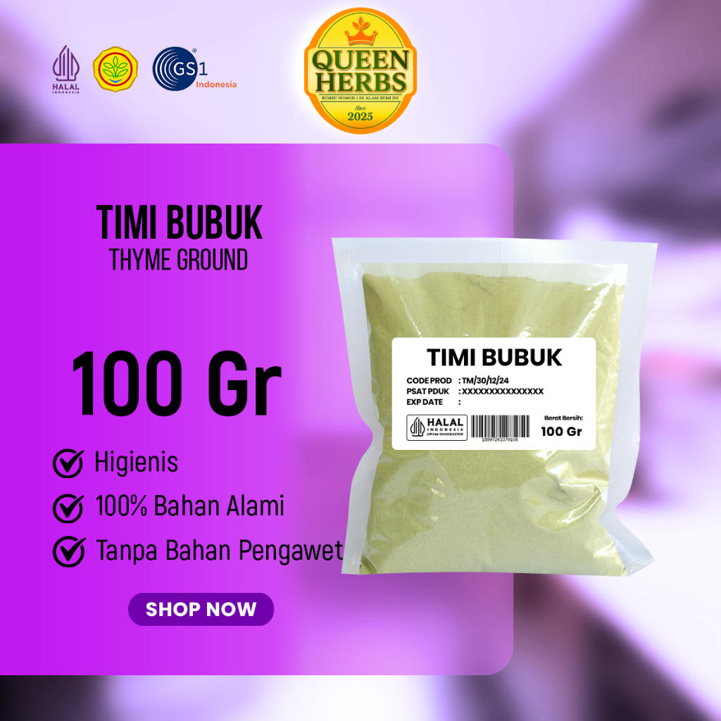 Thyme Bubuk/Thyme Powder (Kemasan 100 Gr - 500 Gr)