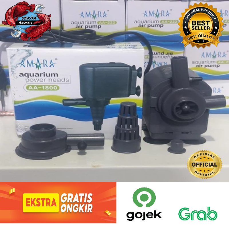 mesin pompa celup kolam aquarium AMARA MESIN POMPA AIR KOLAM AQUARIUM AMARA AA-1800