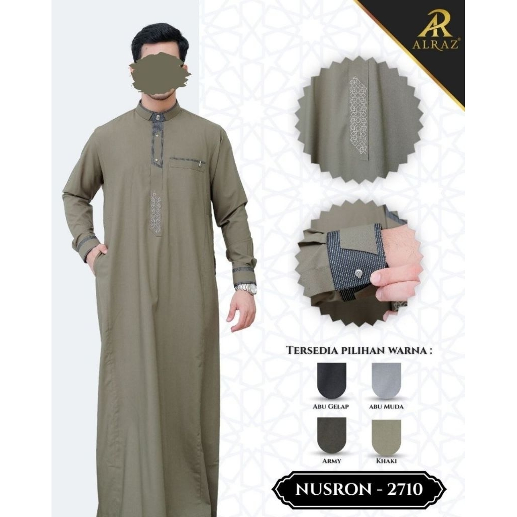 Terbaru Alraz Jubah Gamis Zipper Premium Nusron Series