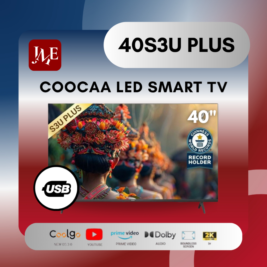 Coocaa TV 40 INCH SMART TV ANDROID TV 40S3U PLUS