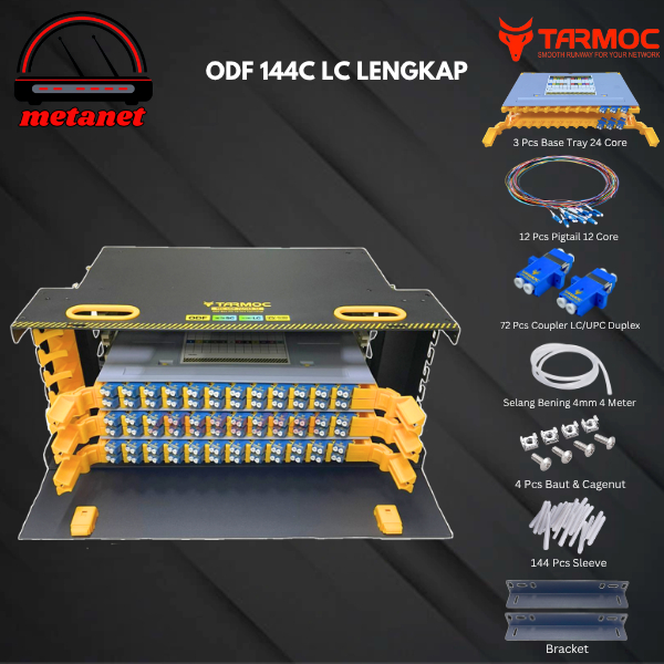 Fiber Optic ODF 144 Core LC Lengkap Rackmount | ODF 144C LC