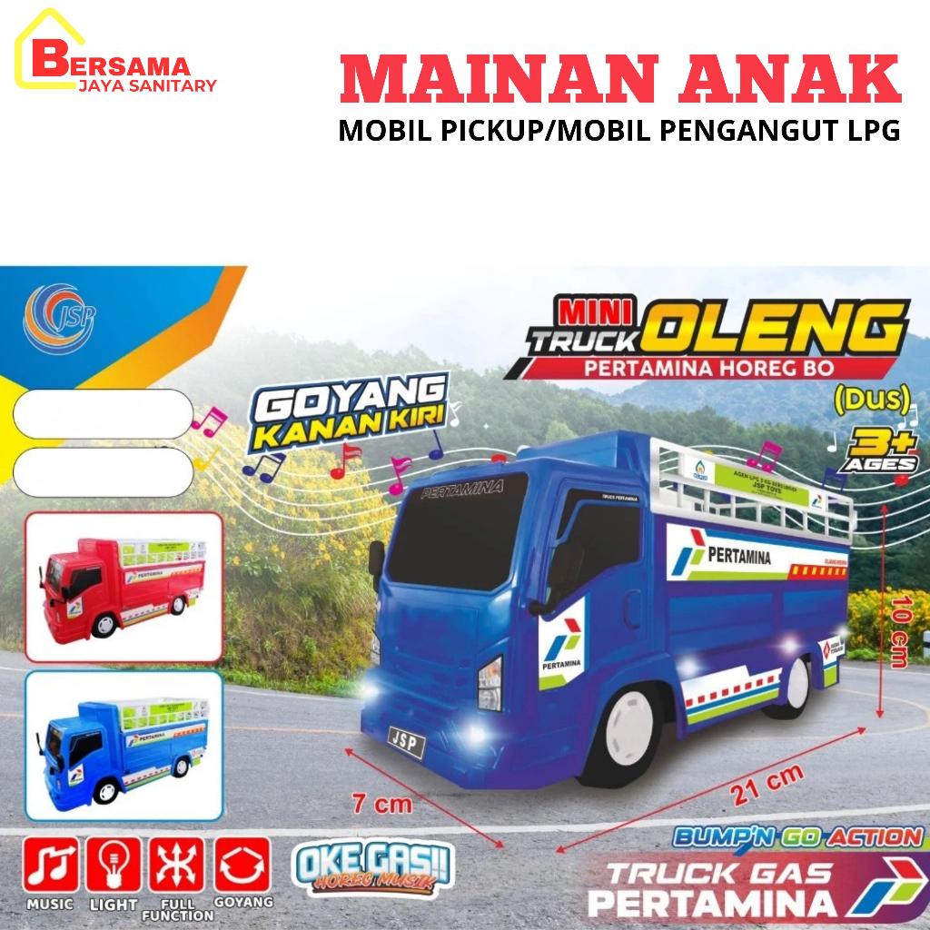 AINAN ANAK MOBIL PICK UP / MAINAN ANAK MOBIL PERTAMINA PENGANGKUT LPG MINIATUR TABUNG GAS 3 KG
