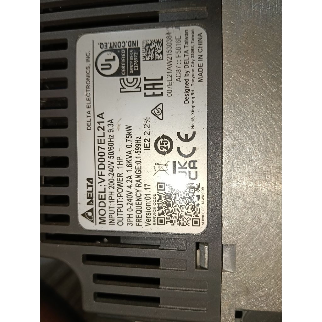 inverter delta 0.75kw 220v second copotan normal