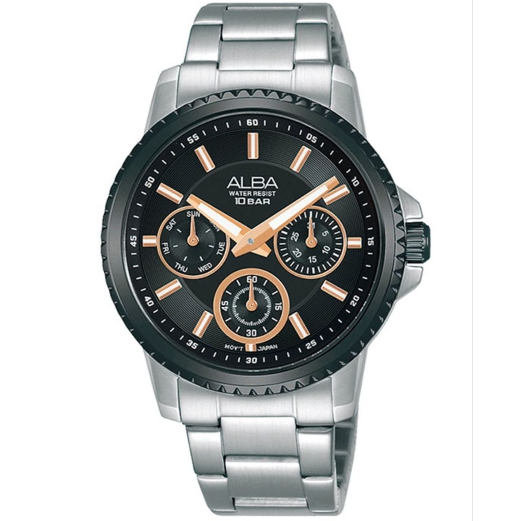 Jam Tangan ALBA AP6661X1 Rantai Silver Dasar Hitam Dial Rsg