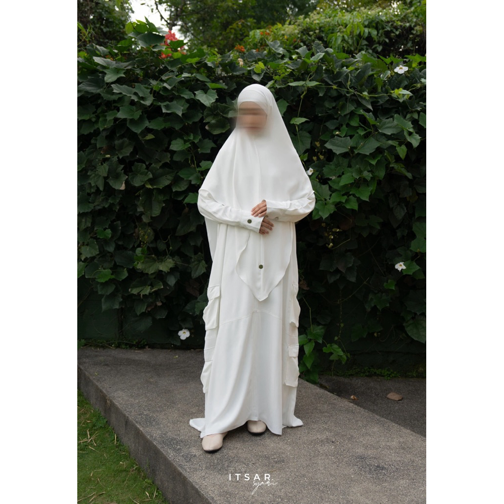 abaya itsar NEW abargo abaya cargo offwhite S