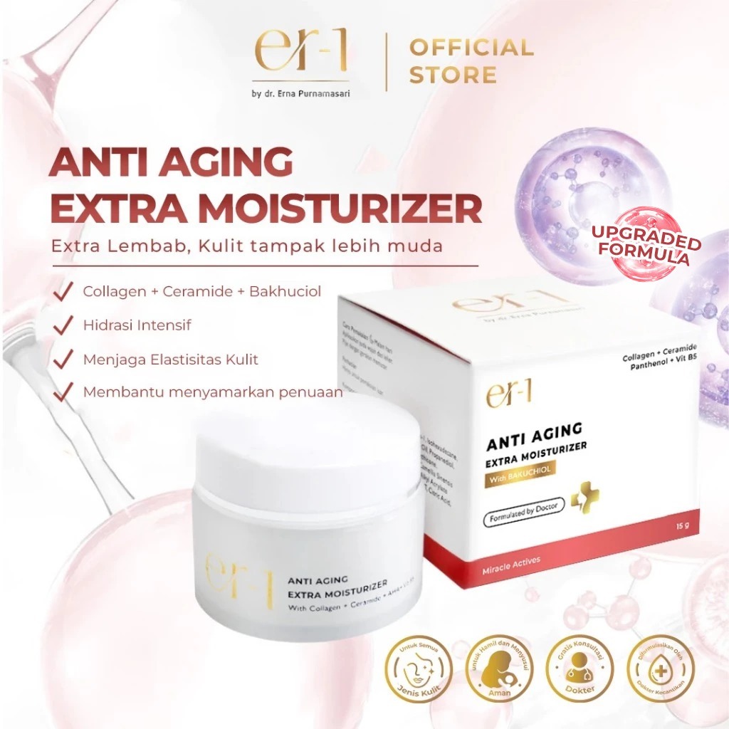 er-1 by dr. Erna Anti Aging Extra Moisturizer with Collagen + Bakuchiol + Ceramide + AHA+ Vit B5 - M