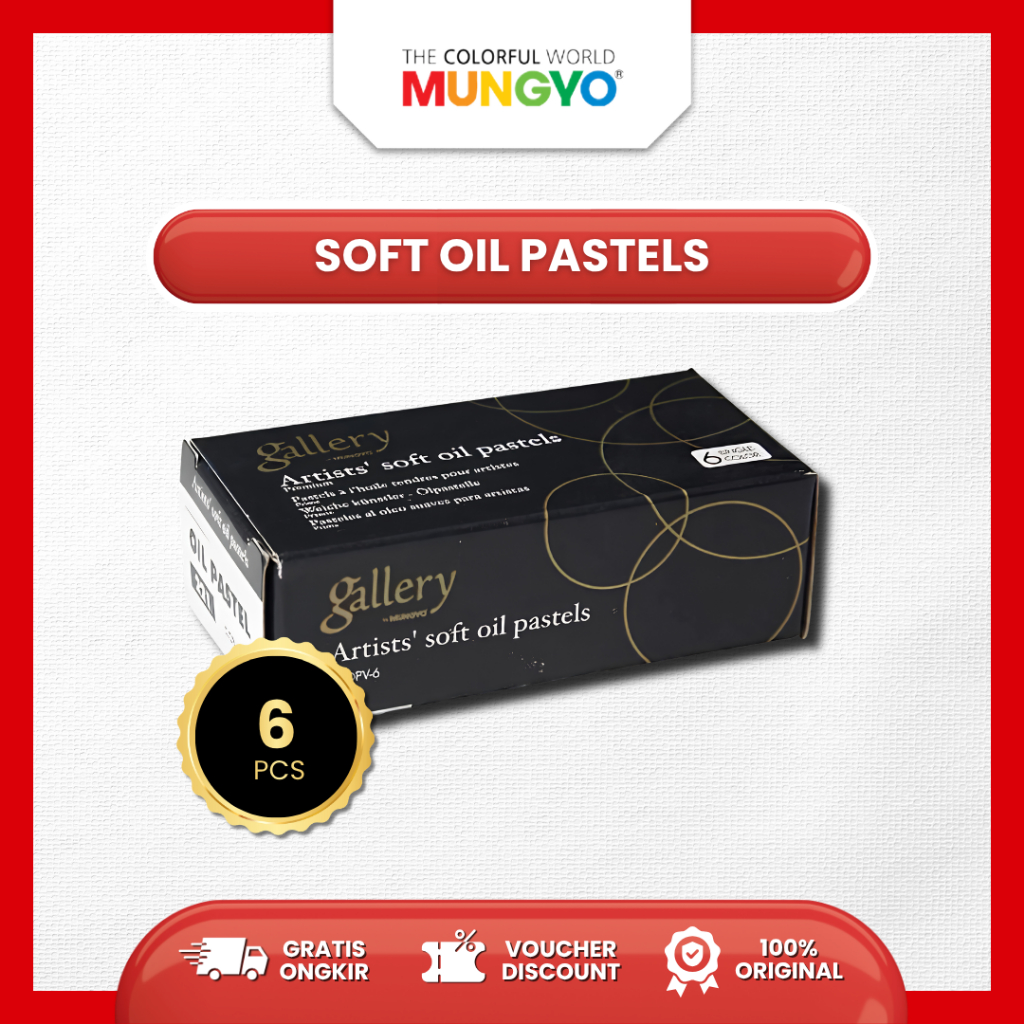 Mungyo Official - Soft Oil Pastels / Crayon Minyak Set of 6 Single Color - Gallery oil pastel White 