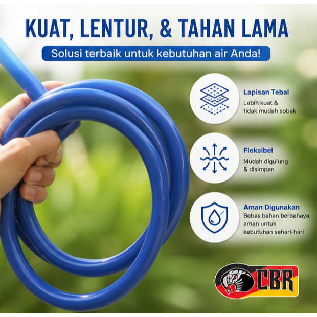 Selang Air 5/8 inch Tebal Elastis 10 Meter 20 Meter 30 Meter CBR