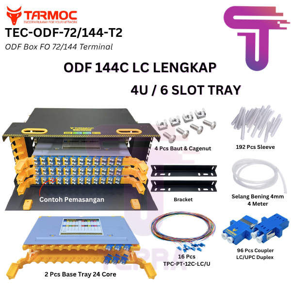 Fiber Optic ODF 144 Core LC Lengkap Rackmount | ODF 144C LC