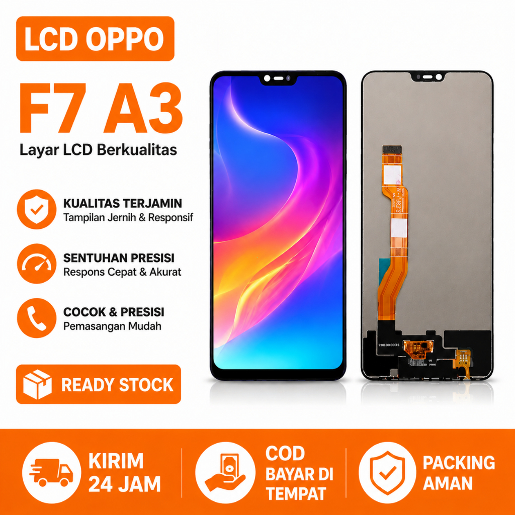 LCD Touchscreen Fullset for OPPO F7 CPH1819 A3 Layar Sentuh HP Original Garansi Test + Toolkit