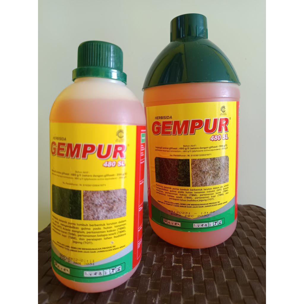 Pembasmi Rumput GEMPUR 480 SL 1 Liter - Obat Matikan Rumput Sampai Akar Original
