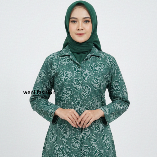 BAJU SERAGAM BATIK PKK NASIONAL TERBARU Hijau tosca lapis furing SERAGAM BATIK PKK