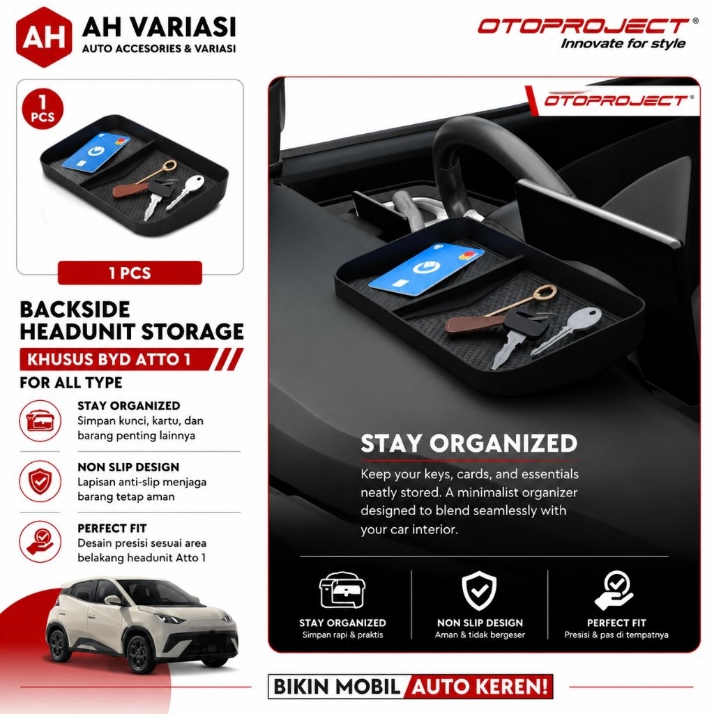 OTOPROJECT Backside Headunit Storage ATTO 1 – Smart Console Organizer