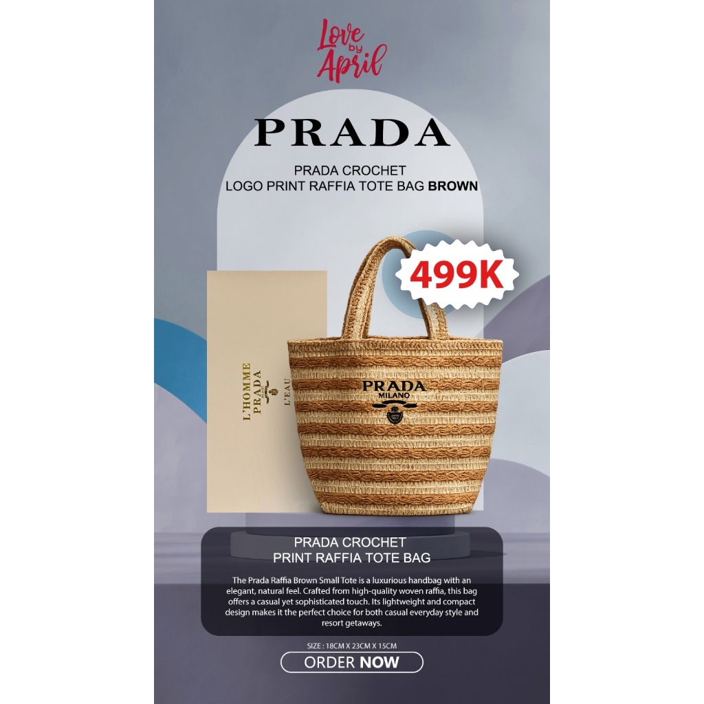 Prd Print Raffia Tote Bag